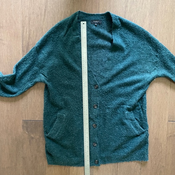 Grandpa Sweater Long Cardigan Green lightweight Selected Femme - Picture 4 of 13